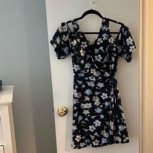 Cold shoulder flare dress